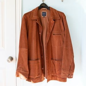 Men's Indigo Palms Leather Coat